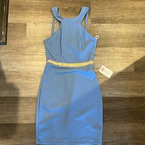 Macy’s blue wedding guest dress
